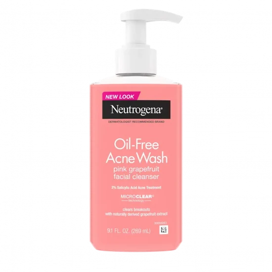 Neutrogena Pink Grapefruit Oil-Free Facial Acne Cleanser with 2% Salicylic Acid, 269ml