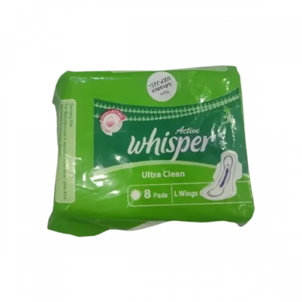 Whisper Ultra Clean Sanitary Napkin (L Wings) 8pcs