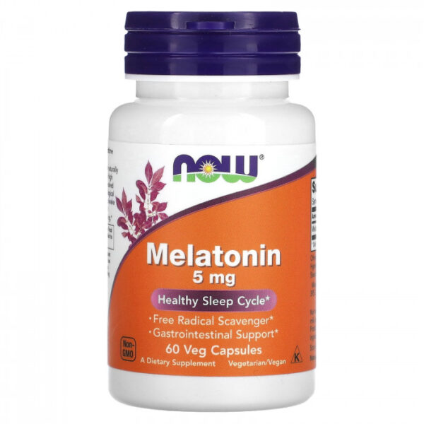 NOW Foods Melatonin 5mg, 60 Veg Capsule | USA