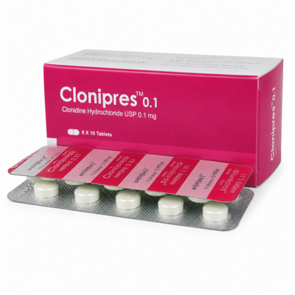 Clonipres 0.1mg Tablet 1 Strip