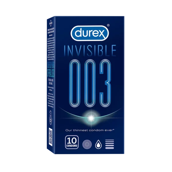 Durex Invisible 003 Condoms, 3's