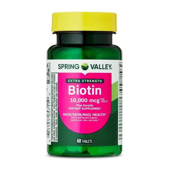 Spring Valley Biotin+Keratin 10,000mcg | 60 Tablets