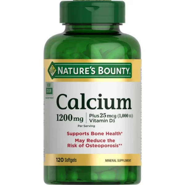 Nature's Bounty Calcium Vitamin D3 Supports Bone Health 120 Capsules, USA
