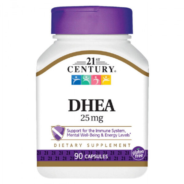 21st Century DHEA 25 mg Capsules, Support balanced hormone levels, 90 Count, USA