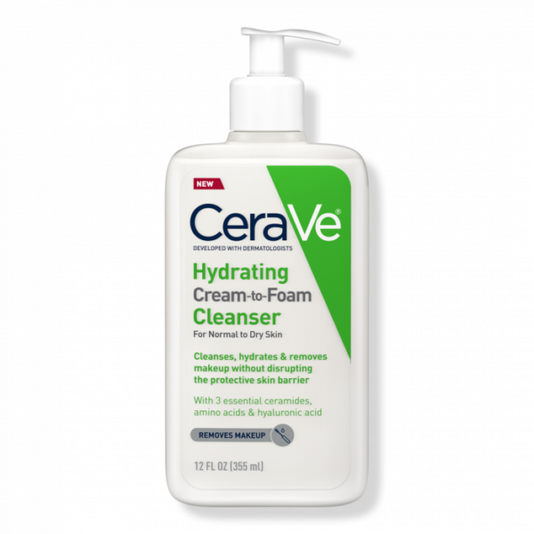 Cerave Hydrating Cream to Foam Cleanser For Normal to Dry Skin 355ml