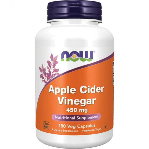 NOW Foods Apple Cider Vinegar 450 mg, 180 Veg Capsules | USA Made