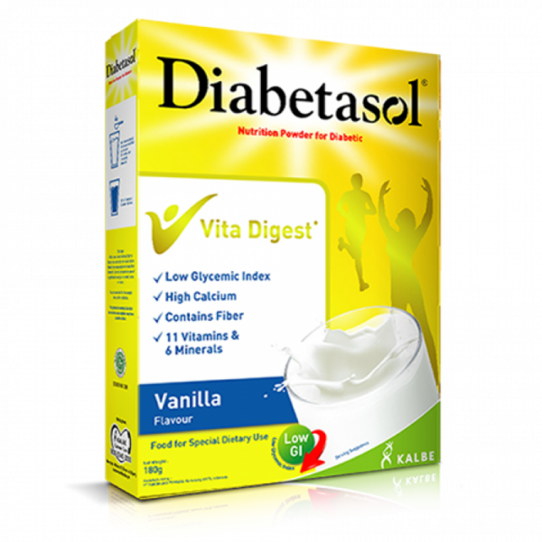 Diabetasol Diabetic Powdered Milk, Vanilla, 180gm