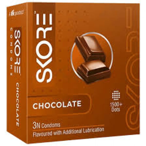 Skore 1500+ Dots Chocolate Flavored Condoms 3's Pack