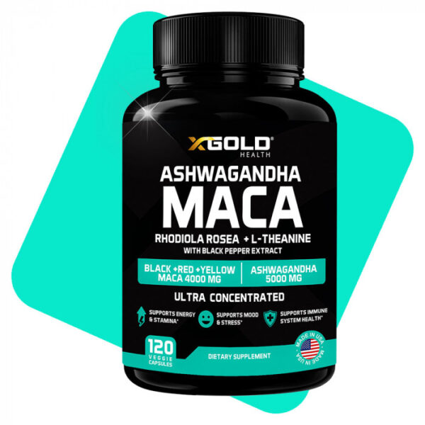 X Gold Health Ashwagandha Maca 120 Capsules, USA