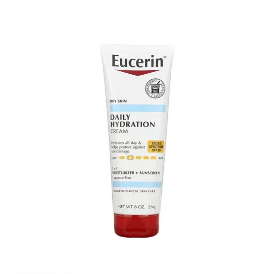 Eucerin Daily Hydration | Broad Spectrum | SPF 30 | Sunscreen Body Cream for Dry Skin, 8 Oz Tube