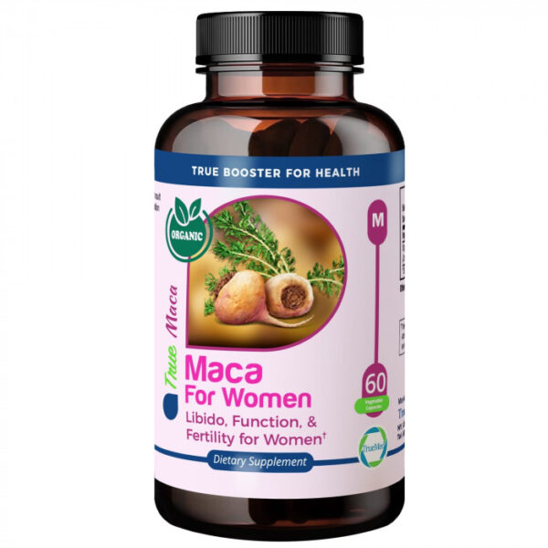 TrueMed Maca for Women – Natural Libido, Fertility & Hormonal Balance Support – Heart, Mood, Memory & Anemia Health – Made in USA